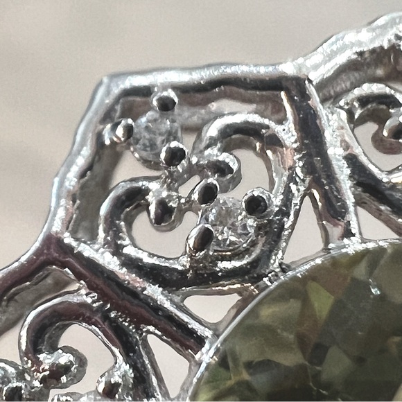 Ouro Verde Quartz Cambodian Zircon Sterling Silver Lever Back  Flower Ea… - Picture 3 of 13